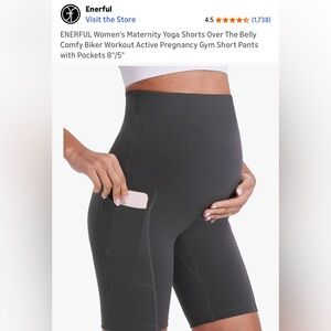 Enerful Women's Maternity Yoga Shorts - Gray NWT